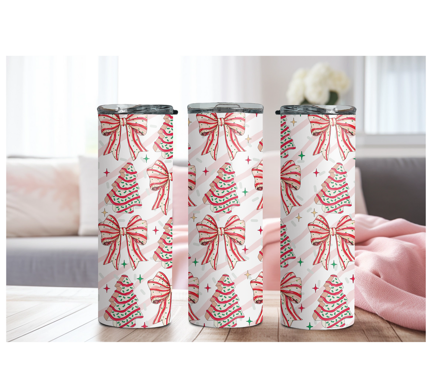 Christmas cakes and bows