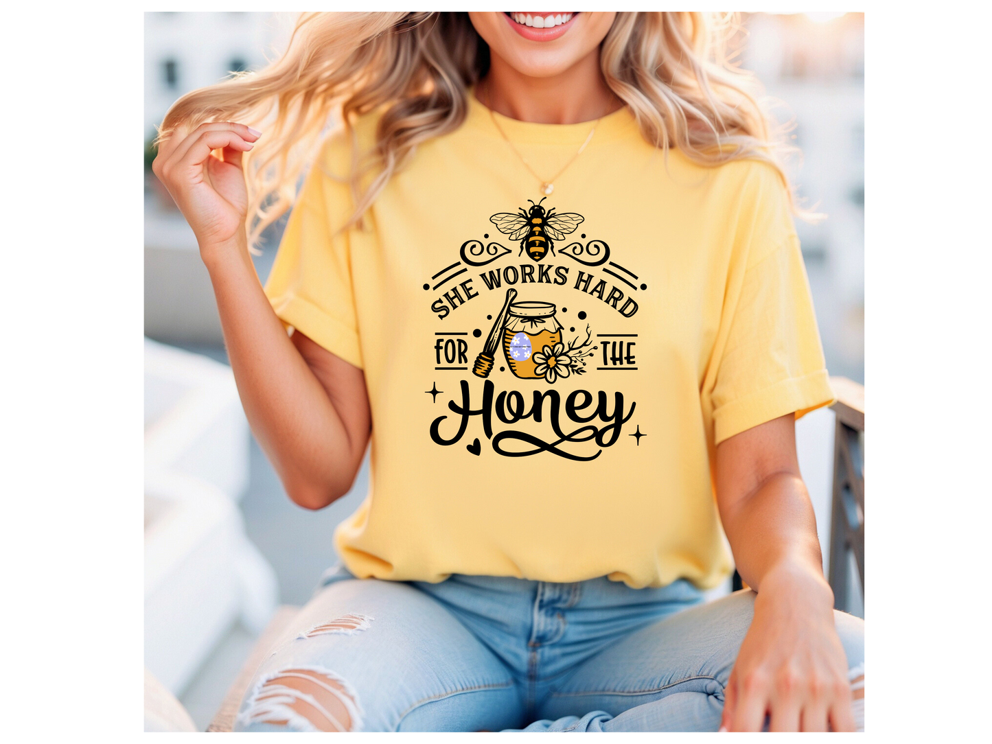 SHE WORKS HARD FOR THE HONEY