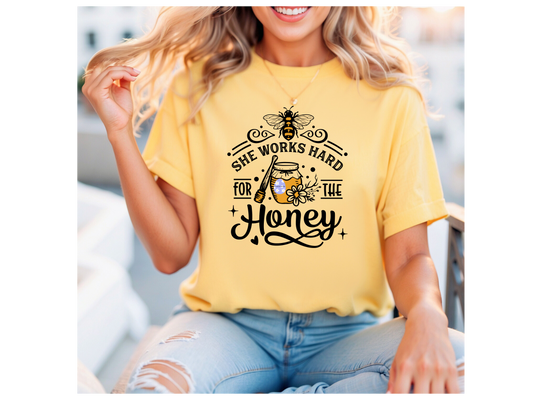 SHE WORKS HARD FOR THE HONEY