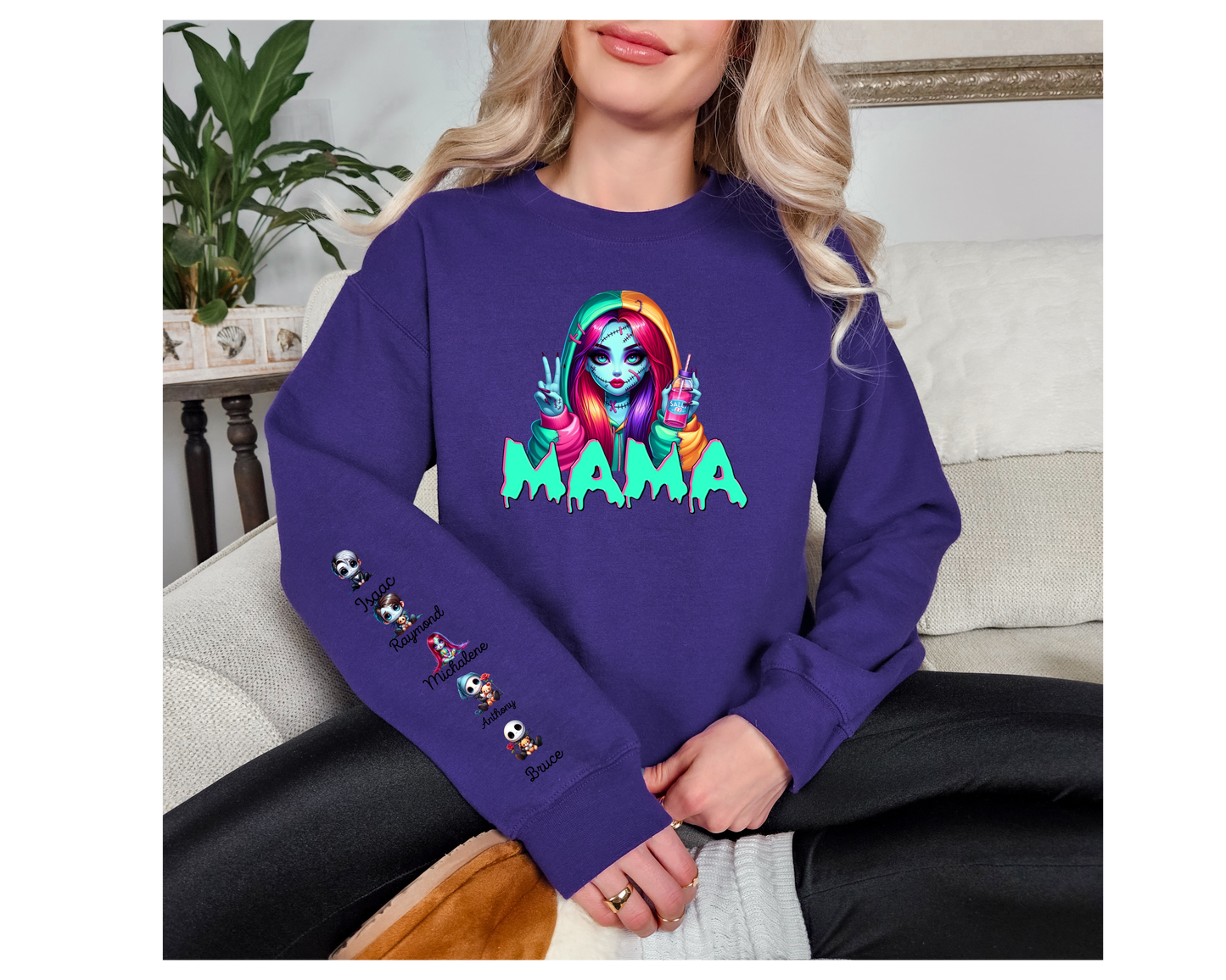Custom Sally- Mama with personalized kids names.