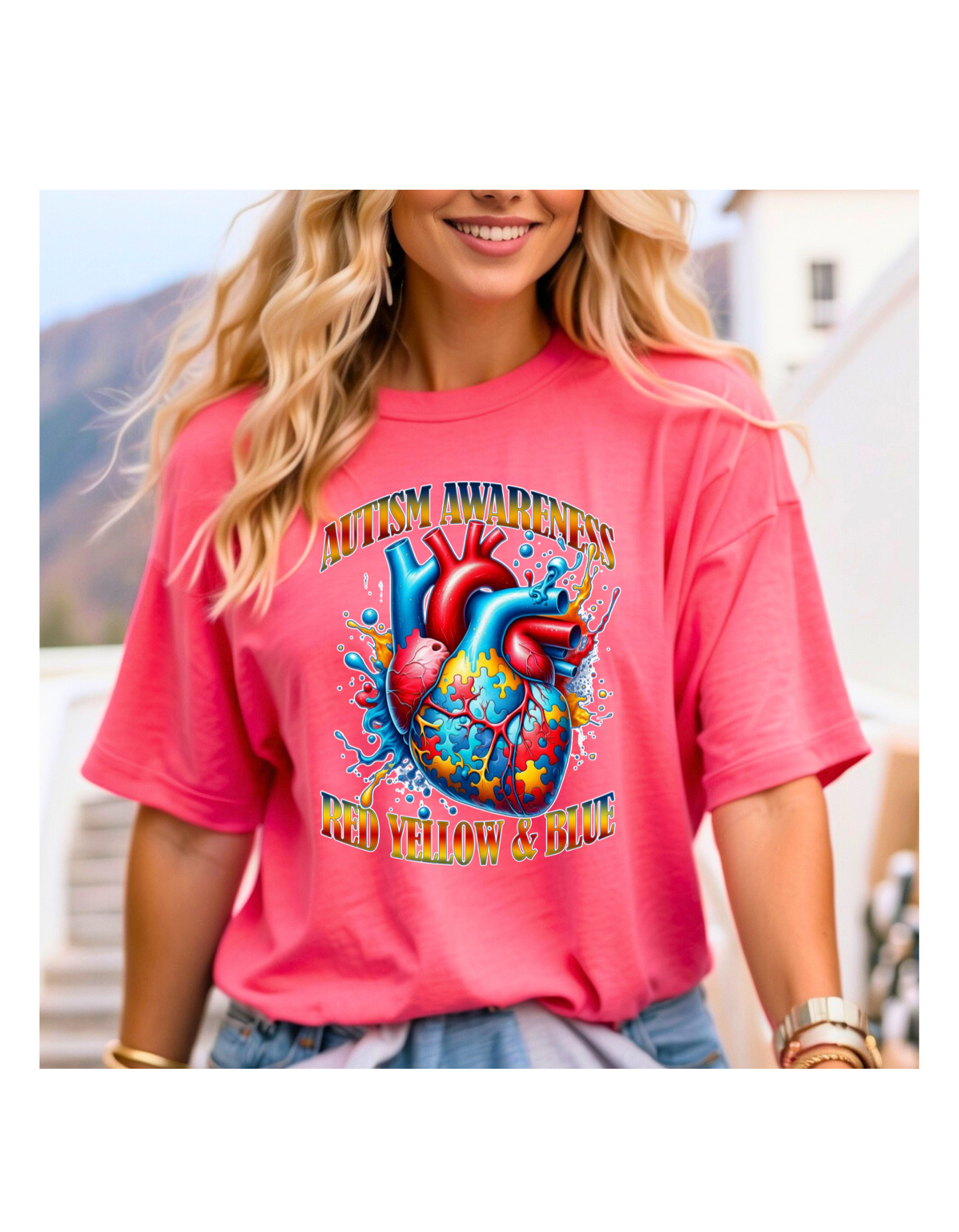AUTISM AWARENSS RED,RED,YELLOW
