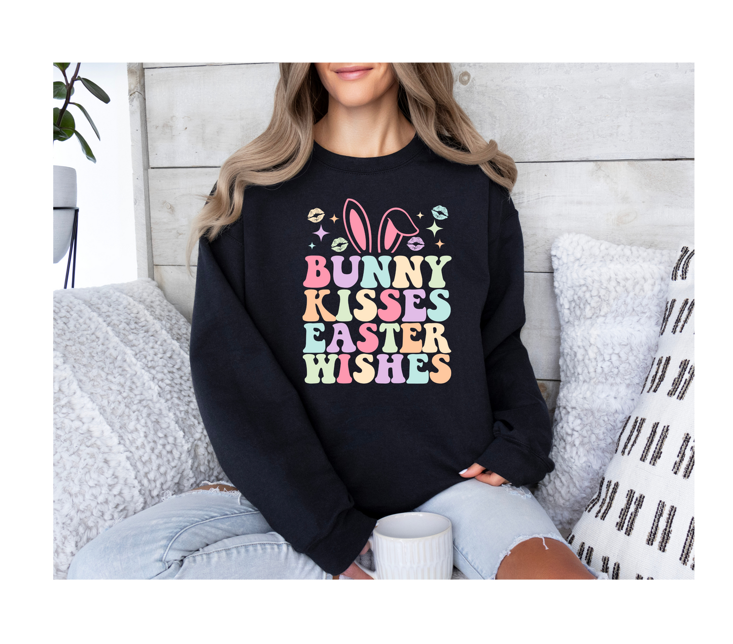 Bunny kisses Easter Wishes