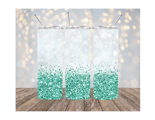 Teal Glitter Tumbler